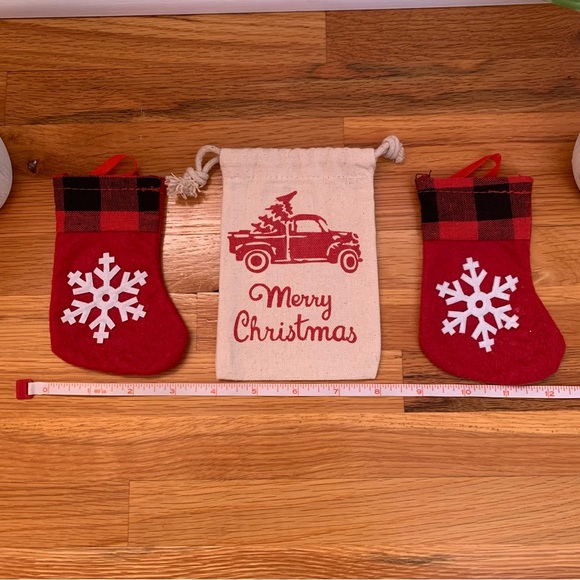 NEW Lot of 3 Gift Bags for Christmas Stockings Snowflake Christmas Tree - Picture 4 of 15